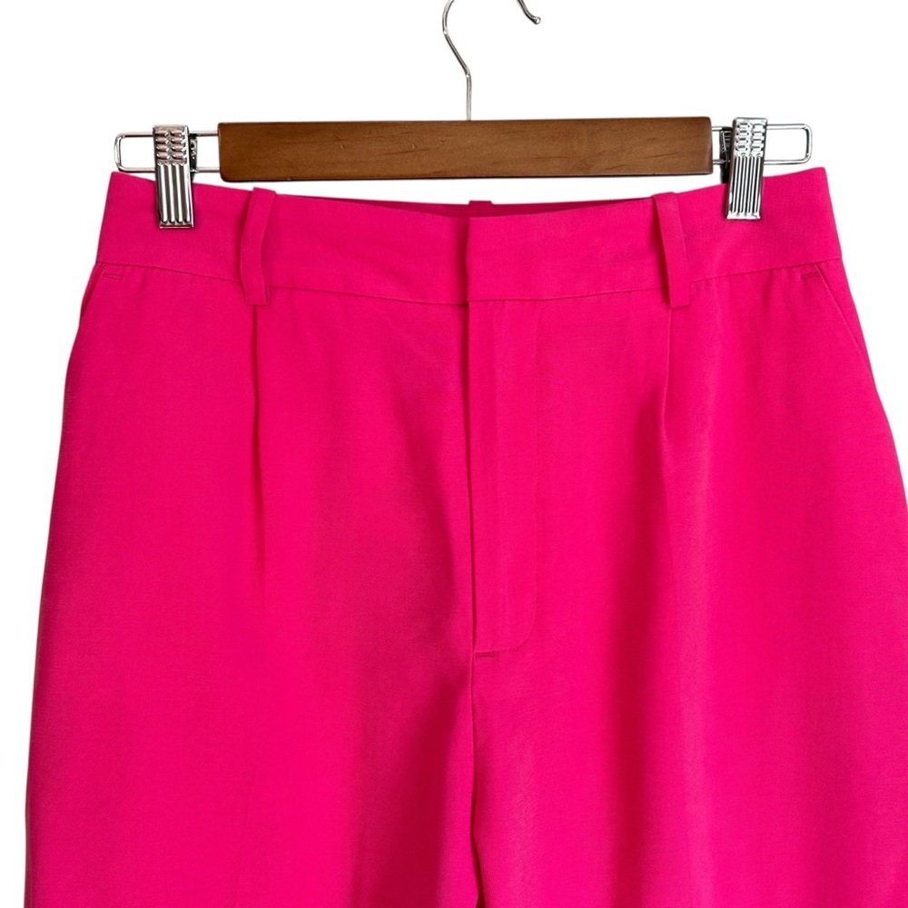 NWT ZARA Single Pleat Cuffed Ankle Dress Pant Women’s SZ Small in Hot Pink - Picture 3 of 8